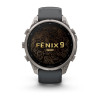 Smartwatch Garmin Fenix 9 Pro, 47 mm, caixa de titânio, bracelete de silicone grafite/preto