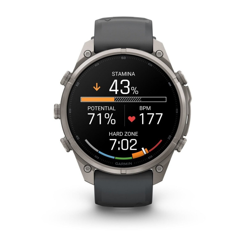 Smartwatch Garmin Fenix 9 Pro, 47 mm, caixa de titânio, bracelete de silicone grafite/preto