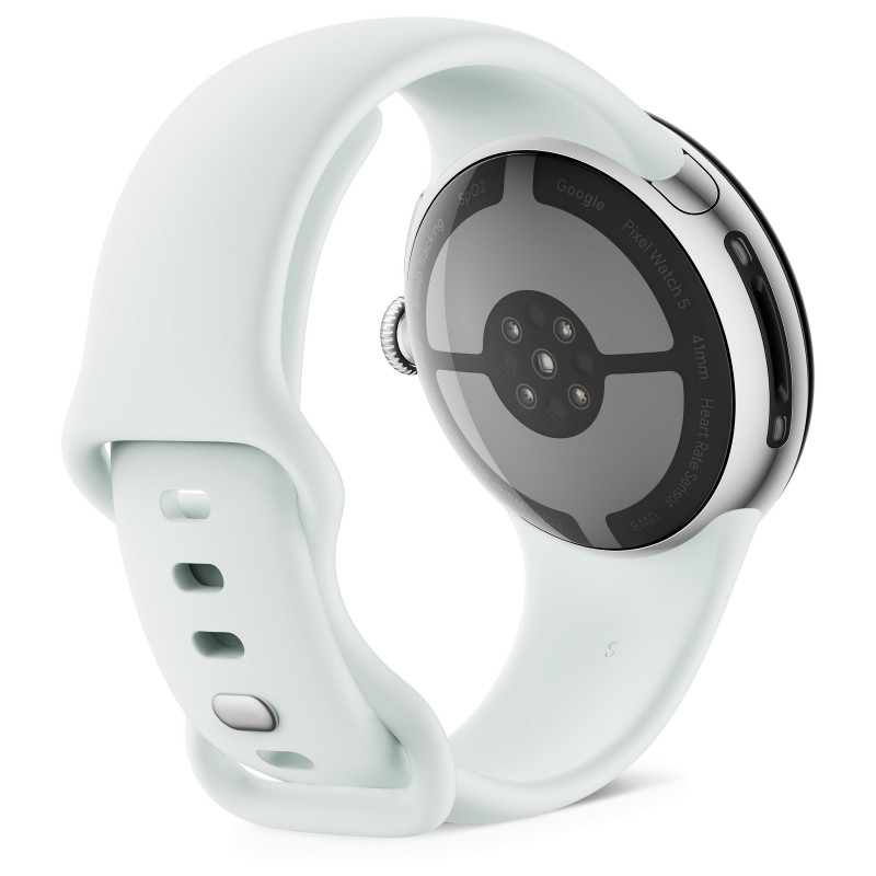 Google Pixel Watch 5 WiFi relógio inteligente, 41 mm, Polished Silver / Fog, GA10898-DE