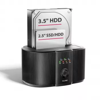 Axagon ADSA-SC estação de acoplamento para discos SATA de 2,5/3,5 polegadas, USB-C 5 Gbps, com função de clonagem