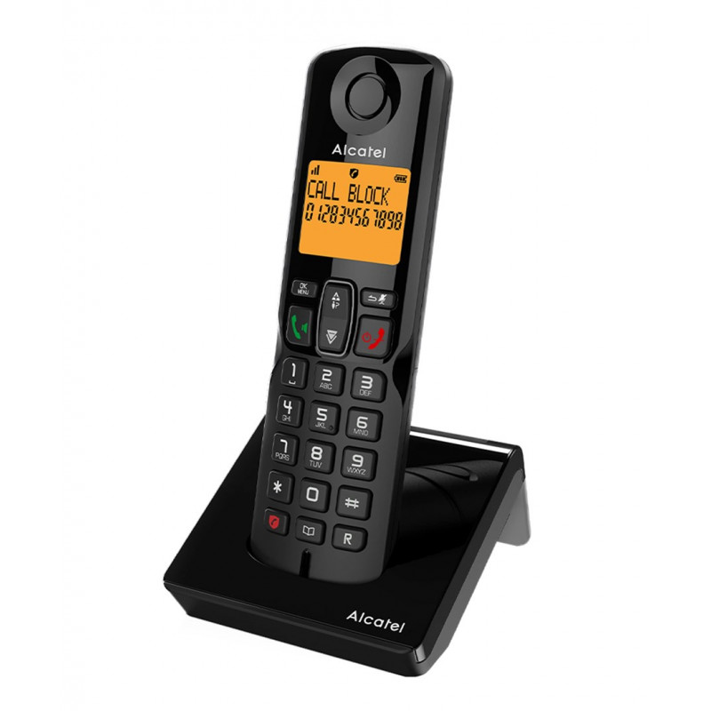 Alcatel S280 EWE telefone sem fios DECT com mãos livres, preto
