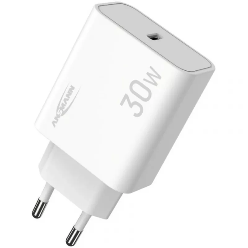 Ansmann Home Charger HC130PD carregador USB, 1x USB-C, PPS, PD, Quick Charge, 30 W, branco