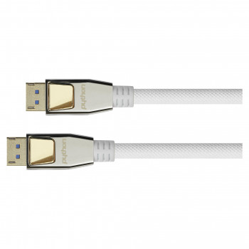 Good Connections Python DP20-PY010W cabo DisplayPort 2.0, 54 Gbit/s, UHBR 13.5, nylon entrançado, branco, 1 m