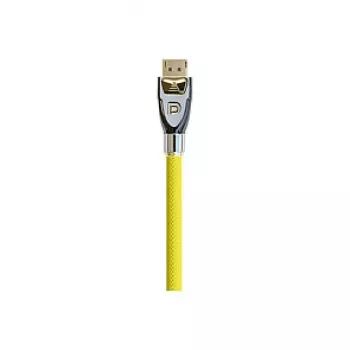 Good Connections PYTHON GC-M0075 cabo DisplayPort 1.2, 4K2K / UHD, contactos banhados a ouro, OFC, nylon entrançado, amarelo, 1 m