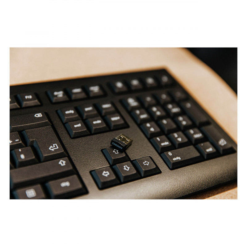 Cherry KW 3000 teclado de secretária sem fios, 2,4 GHz, AZERTY (francês), preto