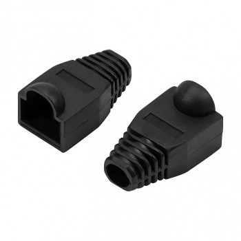 LogiLink MP0064 protetor de ficha RJ45 de 6,5 mm, preto, CAT6A (50 un.)