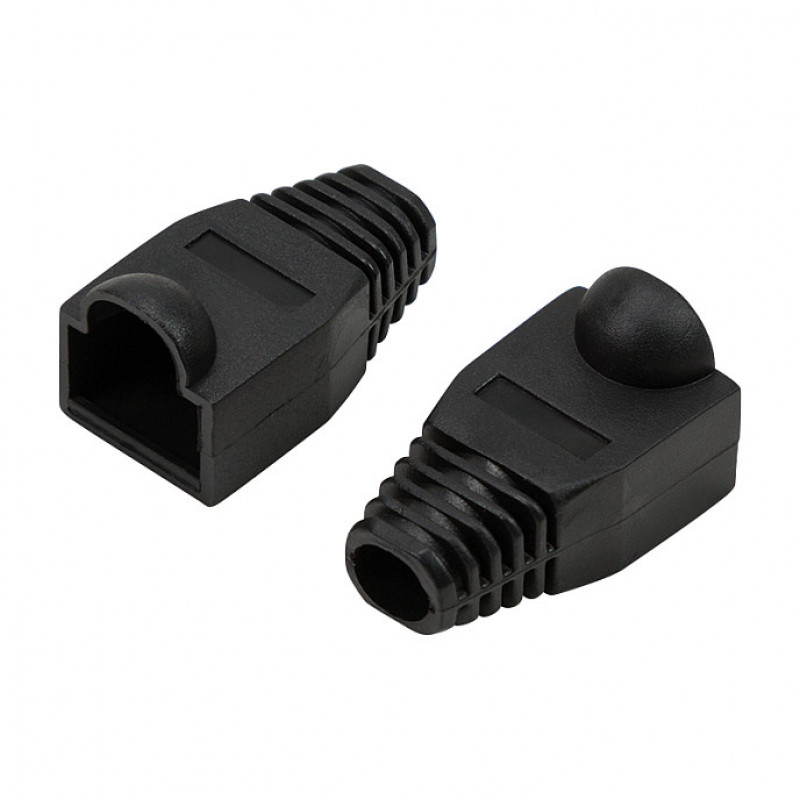 LogiLink MP0064 protetor de ficha RJ45 de 6,5 mm, preto, CAT6A (50 un.)
