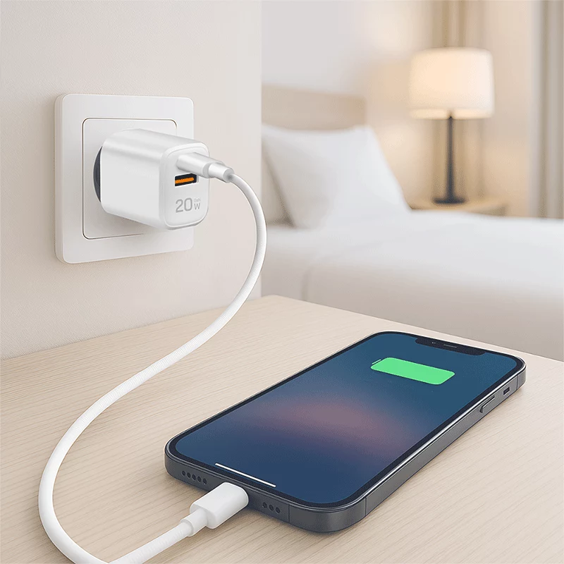 LogiLink PA0374 kit de carregamento USB-A/C, 20 W, 1x USB-A e 1x USB-C, branco