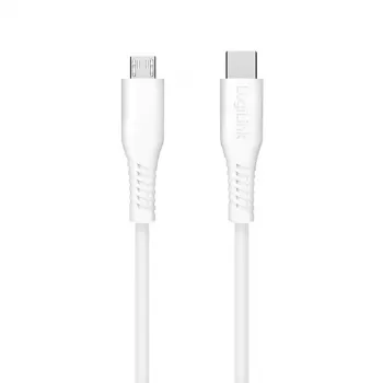 LogiLink CU0240 cabo USB 2.0 Type-C, USB-C macho para micro USB macho, 480 Mbps, 12 W, branco, 0,3 m