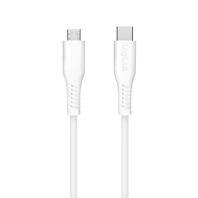 LogiLink CU0243 cabo USB 2.0 Type-C, USB-C macho para micro USB macho, 480 Mbps, 12 W, branco, 1,5 m