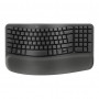 Logitech Wave Keys 920-012289 teclado ergonómico sem fios, 2,4 GHz / Bluetooth, disposição suíça (CH), grafite