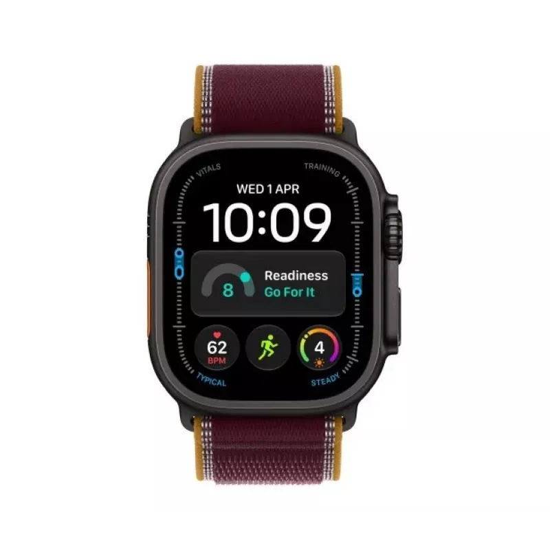 Apple Watch Ultra 4 smartwatch, GPS + Cellular, 49 mm, preto, Trail Loop bordô, M/L