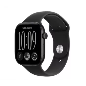 Apple Watch Series 12 GPS relógio inteligente, 46 mm, caixa de alumínio preto, bracelete desportiva preta S/M