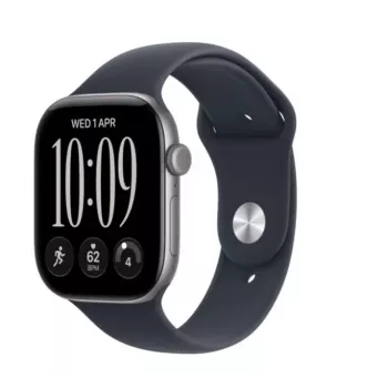 Apple Watch Series 12 relógio inteligente, GPS + Cellular, 46 mm, caixa de alumínio em cinzento sideral, bracelete desportiva azul-marinho M/L
