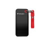 SSD portátil Verbatim Pocket 32434, 128 GB, USB 3.2 Type-C, preto/vermelho