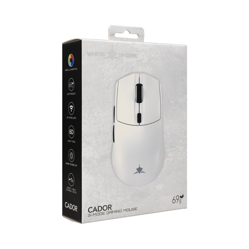 White Shark CADOR WGM-5020 rato para jogos, branco