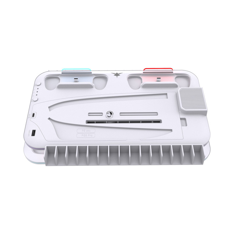White Shark KIMURA PRO PS5 base de arrefecimento com 2 estações de carregamento, branca