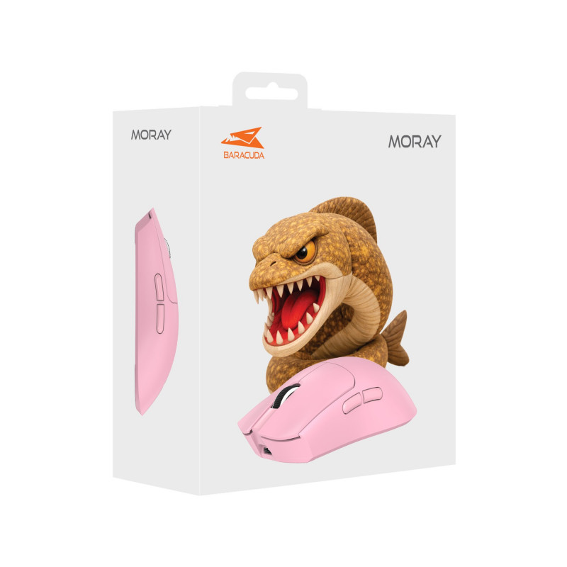 Baracuda BGM-133 MORAY rato gaming, 2,4 GHz e Bluetooth, rosa