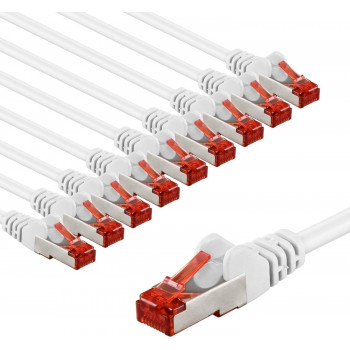 Goobay 66648 cabo de rede CAT 6, S/FTP (PiMF), 3 m, branco (10 un.)