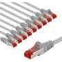 Goobay 66654 cabo de rede CAT 6, S/FTP (PiMF), 1 m, cinzento, condutores de cobre (CU) (10 un.)
