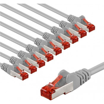 Goobay 66655 cabo de rede CAT 6, S/FTP, 2 m, cinzento (10 un.)