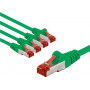 Goobay 66658 cabo de rede CAT 6, S/FTP (PiMF), 1 m, verde, condutor de cobre (CU), 5 un.
