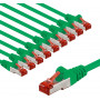 Goobay 67508 cabo de rede CAT 6, S/FTP (PiMF), 2 m, verde, 10 un.