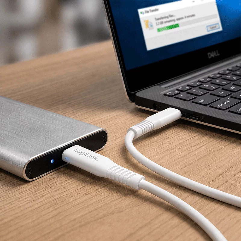 LogiLink CU0244 cabo USB 2.0 USB-C para Micro-USB, 480 Mbps, 12 W, branco, 2 m