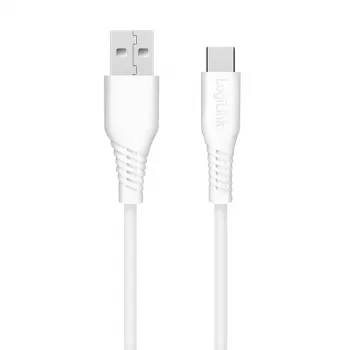 LogiLink CU0251 cabo USB 2.0 USB-C para USB-A, 480 Mbps, 15 W, branco, 0,5 m