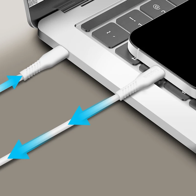 LogiLink CU0263 cabo USB 2.0 USB-C para USB-C, 480 Mbps, 60 W, branco, 1,5 m
