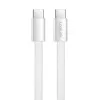 LogiLink CU0445 cabo plano USB 2.0 USB-C para USB-C, entrançado, 480 Mbps, 60 W, branco, 1 m