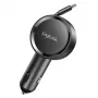 LogiLink PA0400 carregador USB-C para automóvel, 1 porta, PD 3.0, 30 W, cabo retrátil, 0,8 m