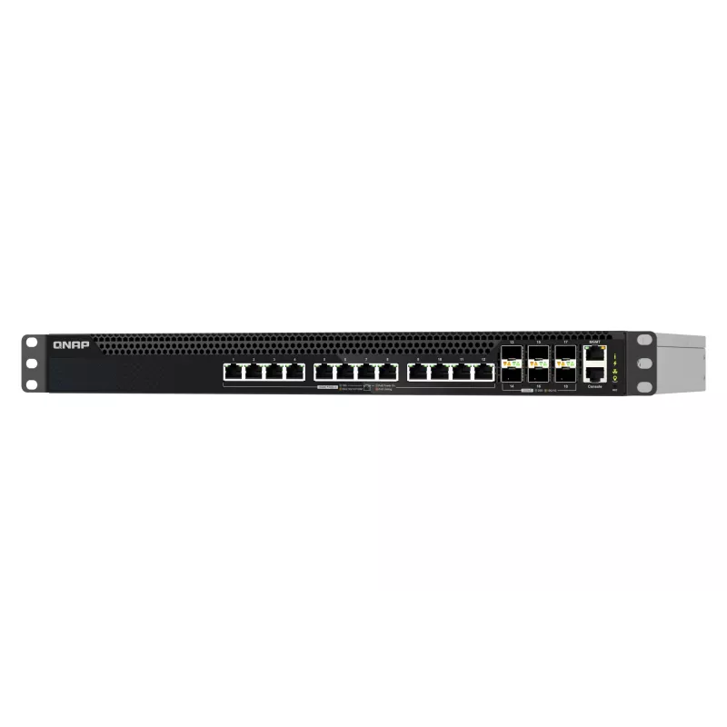 Comutador de rede QNAP QSW-M5218P-6F12T gerido L3 PoE, 12 x 10G Ethernet RJ-45, rack 1U