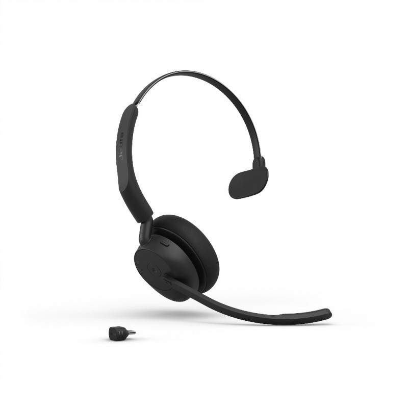 Jabra Evolve3 45 MS Mono auricular com microfone e Link 390c, supra-auricular, Bluetooth, preto