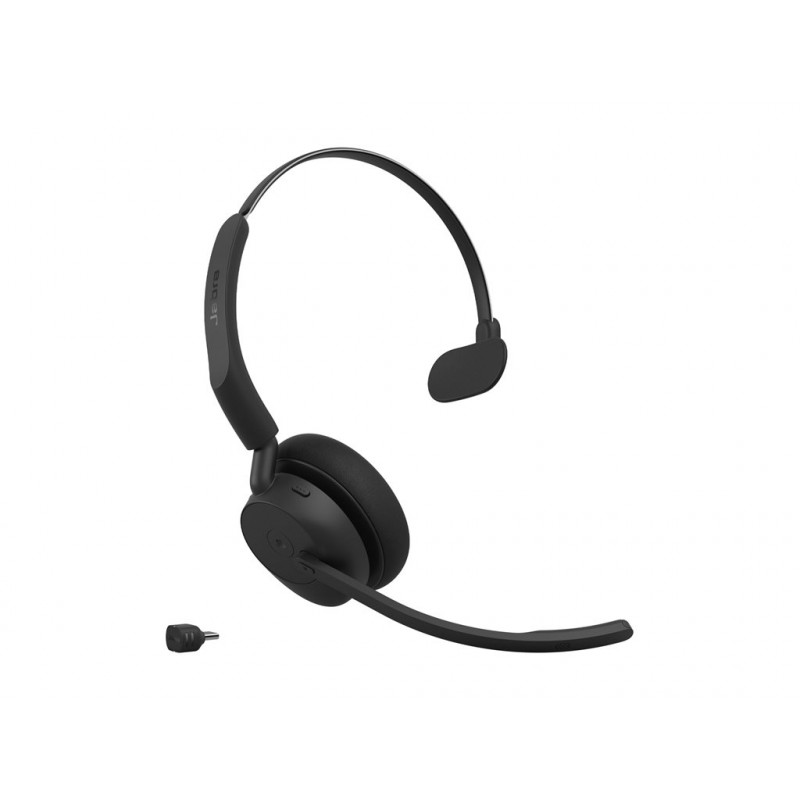 Jabra Evolve3 45 MS Mono auricular com microfone e Link 390c, supra-auricular, Bluetooth, preto