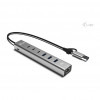 i-tec CAHUBMETAL6LANPD hub USB-C/USB-A em metal, 6 portas, Gigabit LAN, Power Delivery 85 W, prateado
