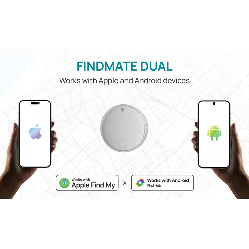 XD Design FindMate Dual RCS rastreador P301.6203, Apple Find My e Android Find Hub, IPX5