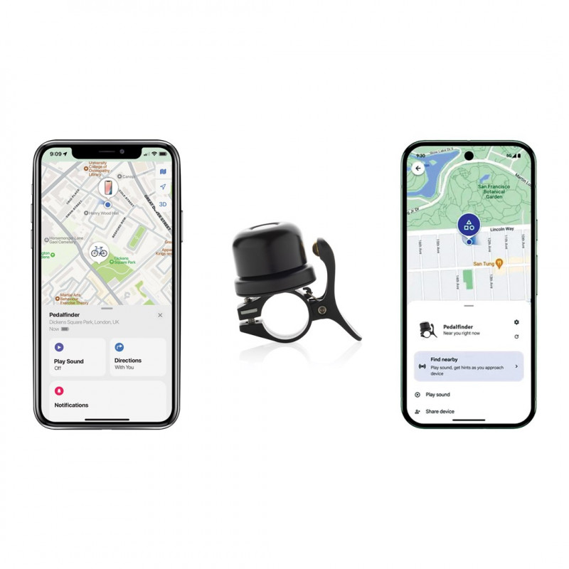 XD Design Connects Bike Finder Dual campainha de bicicleta com localizador, Apple e Android Find, IPX6, P301.1401