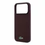 Lacoste PVC Iconic Petit Pique capa MagSafe para iPhone 18 Pro Max / 17 Pro Max, logótipo metálico, bordeaux