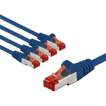 Goobay 66608 cabo de ligação CAT 6, S/FTP (PiMF), 3 m, azul, condutor de cobre CU (5 un.)