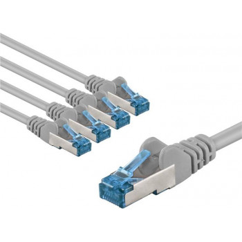 Goobay 67517 cabo de rede Cat 6a S/FTP, 3 m, cinzento (5 un.)
