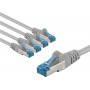 Goobay 67517 cabo de rede Cat 6a S/FTP, 3 m, cinzento (5 un.)