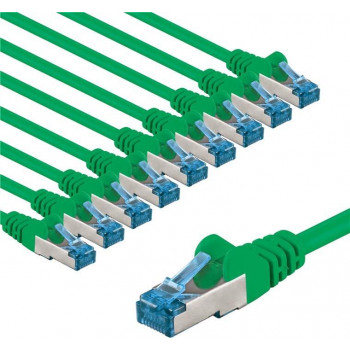 Goobay cabo patch CAT 6A S/FTP (PiMF), 3 m, verde, condutor de cobre (CU) (10 unid.)