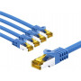 Goobay cabo patch RJ45 CAT 6A S/FTP (PiMF), 500 MHz, com cabo em bruto CAT 7, 3 m, azul (5 unid.)
