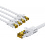 Goobay 69424 cabo de rede RJ45 CAT 6A S/FTP (PiMF), 500 MHz, com cabo CAT 7, 2 m, branco (5 un.)