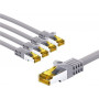 Goobay 69468 cabo de rede RJ45 CAT 6A S/FTP (PiMF) com cabo CAT 7, 2 m, cinzento (5 un.)