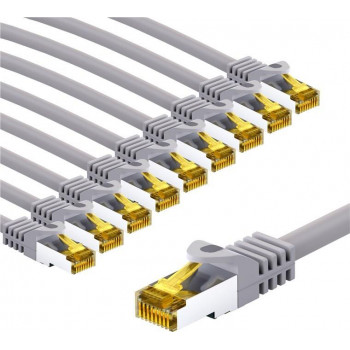 Goobay 69517 cabo de rede RJ45 CAT 6A S/FTP (PiMF) com cabo CAT 7, 3 m, cinzento (10 un.)