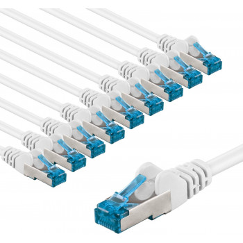 Goobay cabo patch CAT 6A, S/FTP (PiMF), 2 m, branco, 10 un.