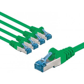 Goobay cabo patch CAT 6A, S/FTP (PiMF), 2 m, verde, 5 un.