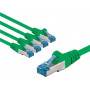 Goobay cabo patch CAT 6A, S/FTP (PiMF), 3 m, verde, condutor de cobre (CU), 5 un.